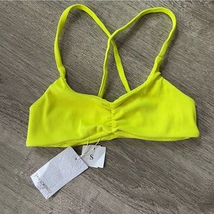 San Lorenzo Bonita Sunshine Ruched Cross Back Bikini Top NWT